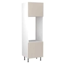 Kitchen Kit Slab 600mm Tall Double Oven Housing - Super Gloss - Light Grey - Flatpacked - FKKF0221