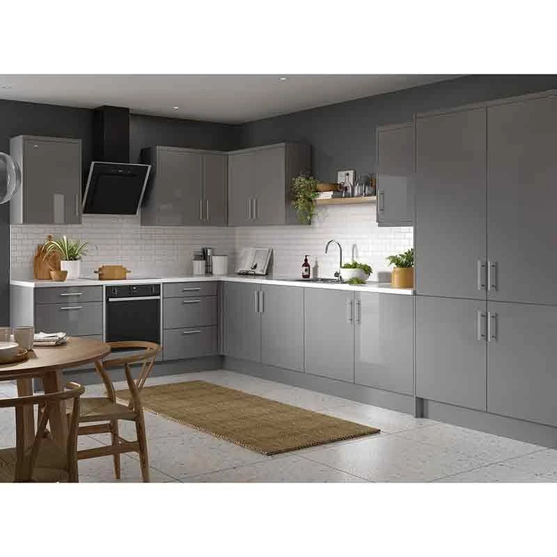 Kitchen Kit Slab 300mm Wall Cabinet - Super Gloss - Dust Grey - Flatpacked - FKKF0311 4 Kitchen Kit Slab 300mm Wall Cabinet - Super Gloss - Dust Grey - Flatpacked - FKKF0311 - Image 2
