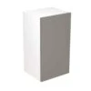 Kitchen Kit Slab 400mm Wall Cabinet - Super Gloss - Dust Grey - Flatpacked - FKKF0312