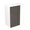 Kitchen Kit Slab 600mm Blind Corner Wall Cabinet - Super Gloss - Graphite - Flatpacked - FKKF0416 -Best Kitchen Items k i kitchen kit fkkf0416