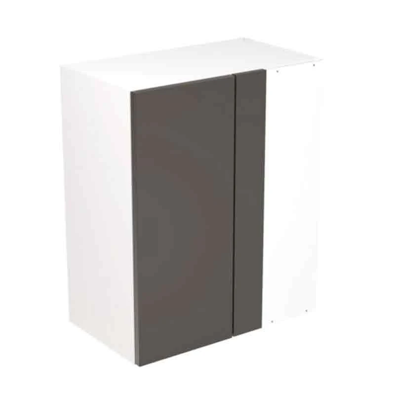 Kitchen Kit Slab 600mm Blind Corner Wall Cabinet - Super Gloss - Graphite - Flatpacked - FKKF0416 3 Kitchen Kit Slab 600mm Blind Corner Wall Cabinet - Super Gloss - Graphite - Flatpacked - FKKF0416