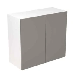 Kitchen Kit Slab 800mm Wall Cabinet - Ultra Matt - Dust Grey - Flatpacked - FKKF0838