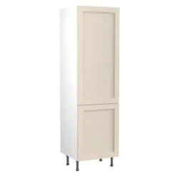 Kitchen Kit Shaker 600mm Tall Larder Cabinet - Ultra Matt - Cashmere - Flatpacked - FKKH0634