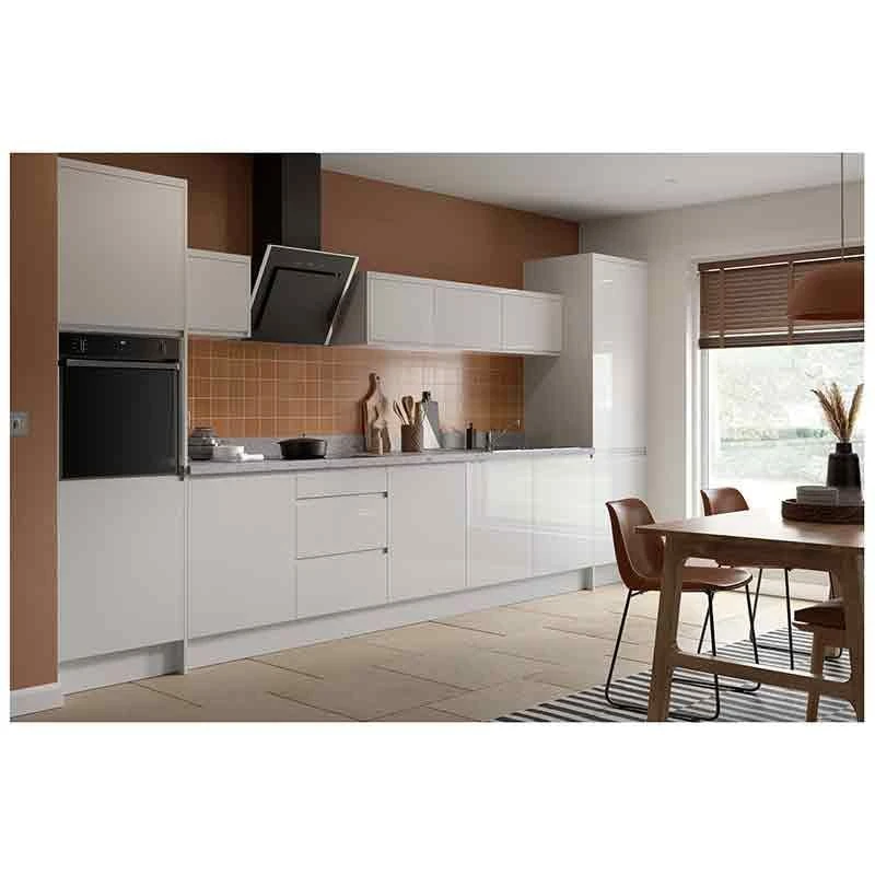 Kitchen Kit J-Pull 600mm Tall Larder Cabinet - Super Gloss - Light Grey - Flatpacked - FKKJ0234 4 Kitchen Kit J-Pull 600mm Tall Larder Cabinet - Super Gloss - Light Grey - Flatpacked - FKKJ0234 - Image 2