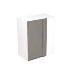Kitchen Kit J-Pull 600mm Blind Corner Wall Cabinet - Super Gloss - Dust Grey - Flatpacked - FKKJ0316