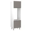 Kitchen Kit J-Pull 600mm Tall Double Oven Housing - Super Gloss - Dust Grey - Flatpacked - FKKJ0321 -Best Kitchen Items k i kitchen kit fkkj0321
