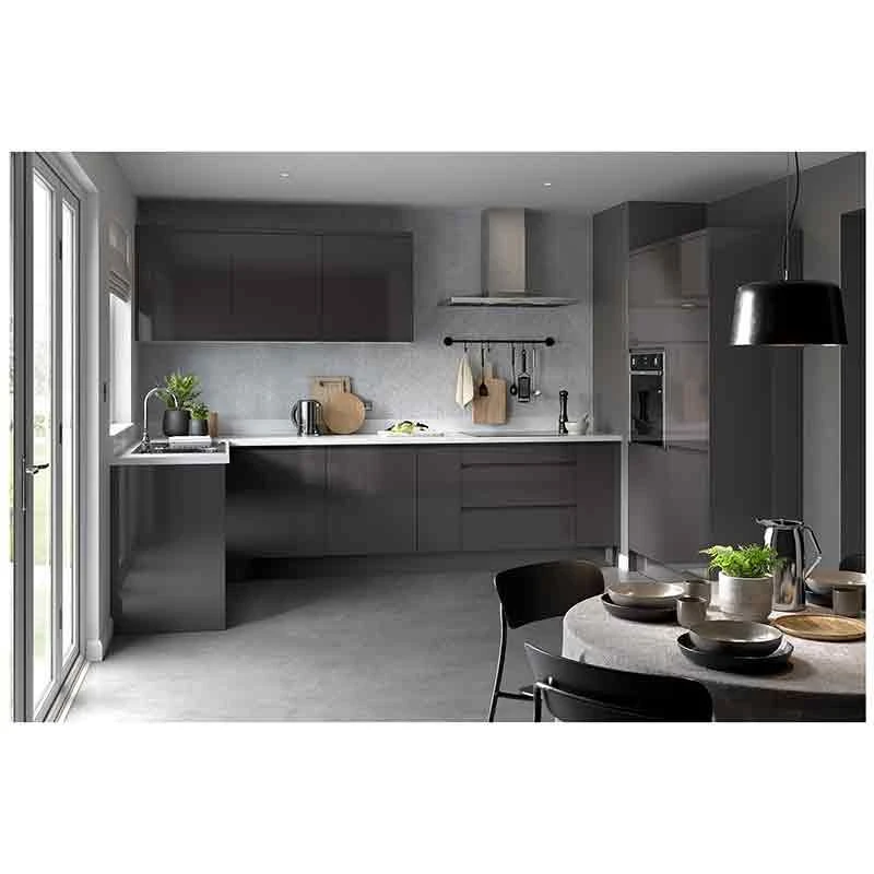 Kitchen Kit J-Pull 500mm 3 Drawer Base Cabinet - Super Gloss - Graphite - Flatpacked - FKKJ0441 4 Kitchen Kit J-Pull 500mm 3 Drawer Base Cabinet - Super Gloss - Graphite - Flatpacked - FKKJ0441 - Image 2