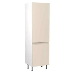 Kitchen Kit J-Pull 600mm Tall 70/30 Fridge/Freezer Housing - Ultra Matt - Cashmere - Flatpacked - FKKJ0622