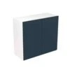 Kitchen Kit J-Pull 800mm Wall Cabinet - Ultra Matt - Indigo Blue - Flatpacked - FKKJ1338 -Best Kitchen Items k i kitchen kit fkkj1338