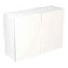 Kitchen Kit Value Slab 1000mm Wall Cabinet - Standard Matt - White - Flatpacked - FKKM1015