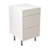 Kitchen Kit Value Slab 500mm 3 Drawer Base Cabinet - Standard Matt - Light Grey - Flatpacked - FKKM1241 -Best Kitchen Items k i kitchen kit fkkm1241