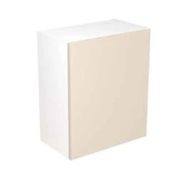 Kitchen Kit Rigid Slab 600mm Wall Cabinet - Super Gloss - Cashmere - Pre-Assembled - RKKF0114