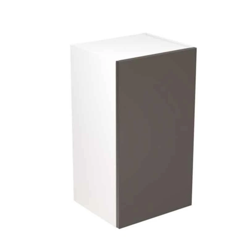 Kitchen Kit Rigid Slab 400mm Wall Cabinet - Super Gloss - Graphite - Pre-Assembled - RKKF0412 3 Kitchen Kit Rigid Slab 400mm Wall Cabinet - Super Gloss - Graphite - Pre-Assembled - RKKF0412