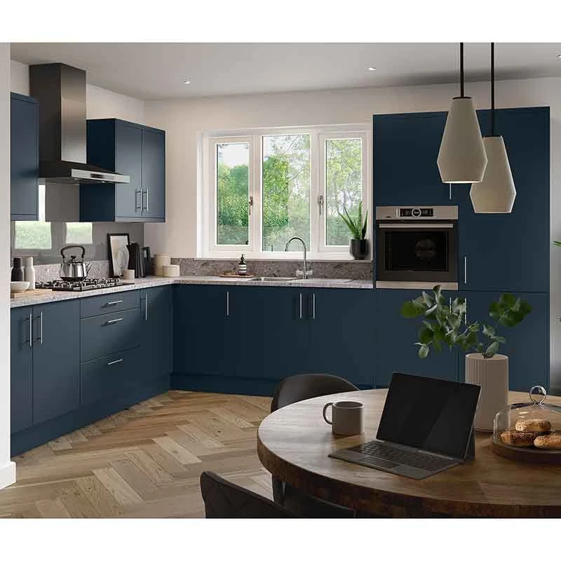 Kitchen Kit Rigid Slab 600mm Wall Cabinet - Ultra Matt - Indigo Blue - Pre-Assembled - RKKF1314 4 Kitchen Kit Rigid Slab 600mm Wall Cabinet - Ultra Matt - Indigo Blue - Pre-Assembled - RKKF1314 - Image 2