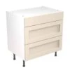 Kitchen Kit Rigid Shaker 800mm 3 Drawer Base Cabinet - Ultra Matt - Cashmere - Pre-Assembled - RKKH0607 -Best Kitchen Items k i kitchen kit rkkh0607
