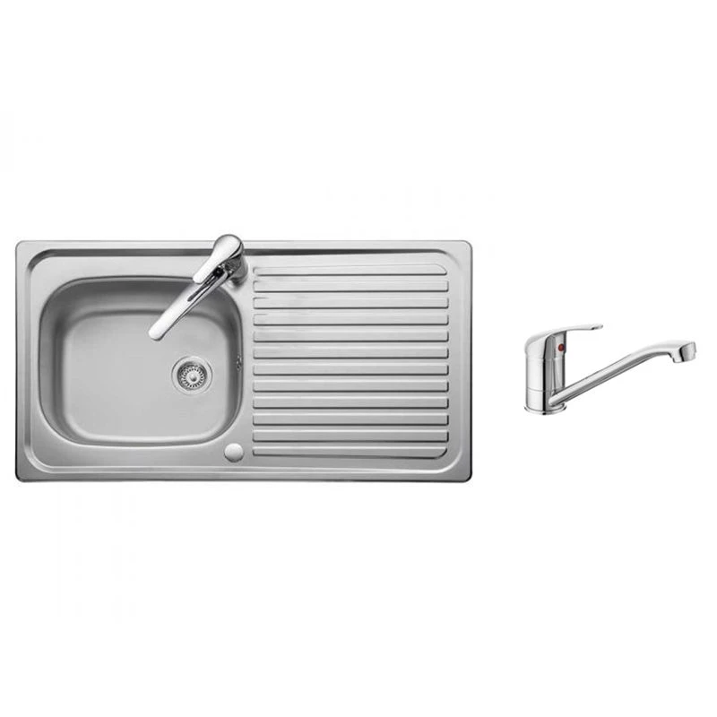 Leisure Linear 1 Bowl Inset Kitchen Sink With Leisure Aquamono Single Lever Kitchen Mixer Tap & Waste - LR9501/TMO40 3 Leisure Linear 1 Bowl Inset Kitchen Sink With Leisure Aquamono Single Lever Kitchen Mixer Tap & Waste - LR9501/TMO40