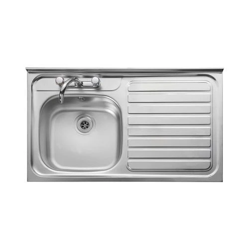 Leisure Contract Square Front 1.0 Bowl Kitchen Sink Right Hand Drainer - Stainless Steel LC105R/ 3 Leisure Contract Square Front 1.0 Bowl Kitchen Sink Right Hand Drainer - Stainless Steel LC105R/