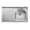 Leisure Contract Square Front 1.0 Bowl Kitchen Sink Left Hand Drainer - Stainless Steel LC106L/ 1 Leisure Contract Square Front 1.0 Bowl Kitchen Sink Left Hand Drainer - Stainless Steel LC106L/ -Best Kitchen Items leisure contract lc106l