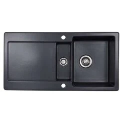 Thomas Denby Melody Pro 1.5 Bowl Reversible Ceramic Kitchen Sink & Drainer - Basalt - MEL1020BA