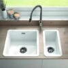 Thomas Denby Metro 0.5 Bowl Ceramic Kitchen Sink - White - MET1030 -Best Kitchen Items m e met1030