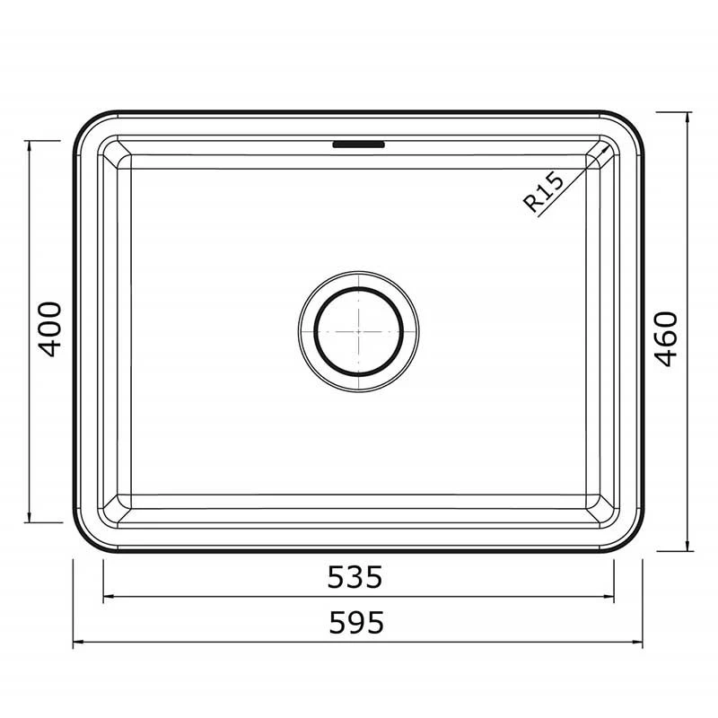 Thomas Denby Metro 1 Bowl Ceramic Large Bowl Kitchen Sink - White - MET1050 4 Thomas Denby Metro 1 Bowl Ceramic Large Bowl Kitchen Sink - White - MET1050 - Image 2