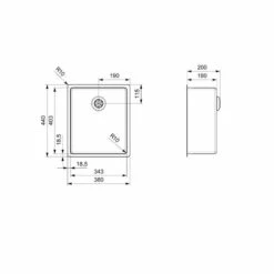 Reginox New York 1 Bowl Integrated Sink - NEW YORK 34X40 L -Best Kitchen Items n e newyork34x40l dimensions