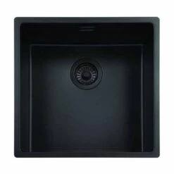 Reginox New York 1 Bowl Integrated Sink - Jet Black - NEW YORK 40X40 JB