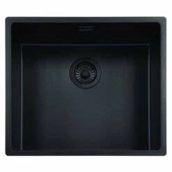 Reginox New York 1 Bowl Integrated Sink - Jet Black - NEW YORK 50X40 JB -Best Kitchen Items n e newyork50x40jb
