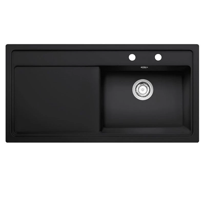 Thomas Denby Opus XL 1 Bowl Ceramic Kitchen Sink & RH Drainer - Black Satin - OPU1010RBL 3 Thomas Denby Opus XL 1 Bowl Ceramic Kitchen Sink & RH Drainer - Black Satin - OPU1010RBL