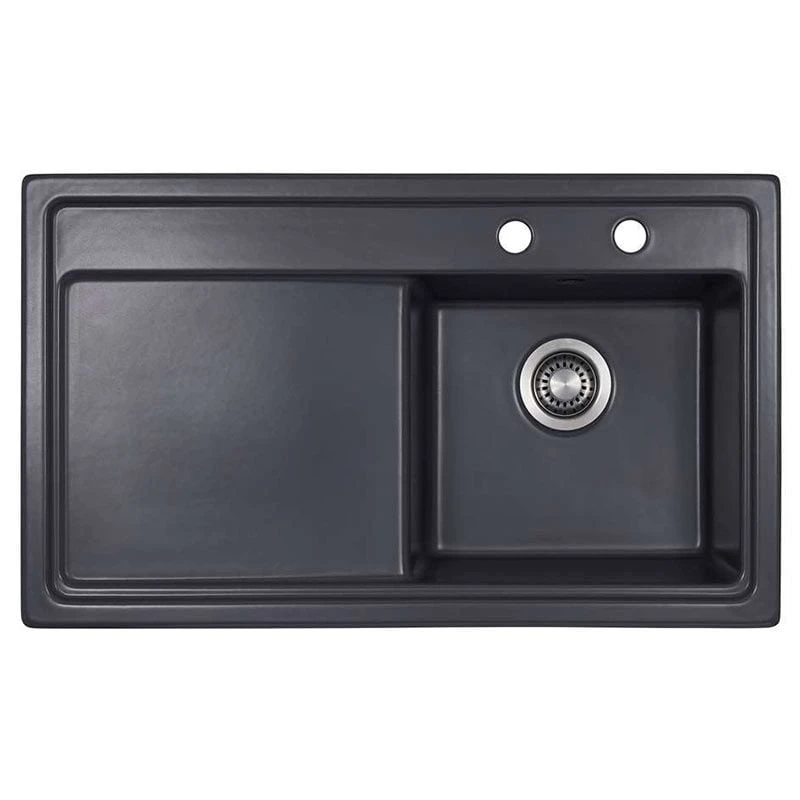 Thomas Denby Opus Compact 1 Bowl Ceramic Kitchen Sink & LH Drainer - Basalt - OPU861LBA 3 Thomas Denby Opus Compact 1 Bowl Ceramic Kitchen Sink & LH Drainer - Basalt - OPU861LBA