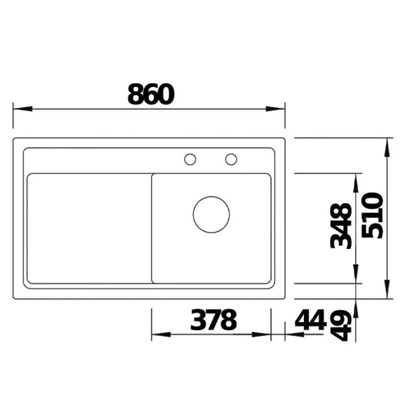 Thomas Denby Opus Compact 1 Bowl Ceramic Kitchen Sink & LH Drainer - Black Satin - OPU861LBL 4 Thomas Denby Opus Compact 1 Bowl Ceramic Kitchen Sink & LH Drainer - Black Satin - OPU861LBL - Image 2
