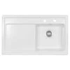 Thomas Denby Opus Compact 1 Bowl Ceramic Kitchen Sink & LH Drainer - White Gloss - OPU861LWH