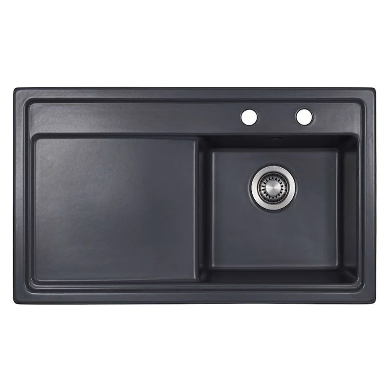 Thomas Denby Opus Compact 1 Bowl Ceramic Kitchen Sink & RH Drainer - Basalt - OPU861RBA 3 Thomas Denby Opus Compact 1 Bowl Ceramic Kitchen Sink & RH Drainer - Basalt - OPU861RBA