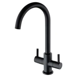 Prima Staten Swan Neck Dual Lever Mixer Tap - Black - BPR2207