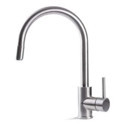 Prima+ Tiber Swivel Single Lever Mixer Tap With Pull Out Spray - Stainless Steel - BPR551
