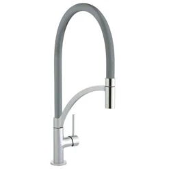 Prima+ Swan Neck Single Lever Mixer Tap With Pull Out Spray - Gun Metal - BPR712