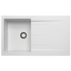 Prima+ 1 Bowl Granite Reversible Compact Inset Sink With Drainer - White - CPR345