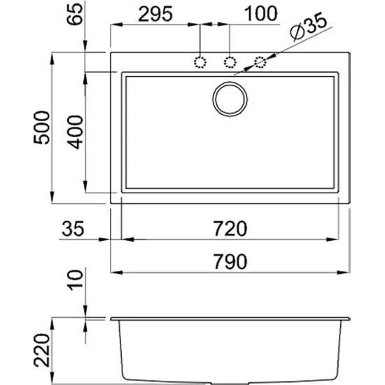 Reginox QUADRA 130 Elleci Granite 1 Bowl Kitchen Sink - Granitek White - QUADRA 130 W 4 Reginox QUADRA 130 Elleci Granite 1 Bowl Kitchen Sink - Granitek White - QUADRA 130 W - Image 2
