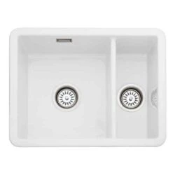 Rangemaster Rustique Ceramic Inset Or Undermount 1.5 Bowl Sink 557x430mm - White - CRUB3315WH/