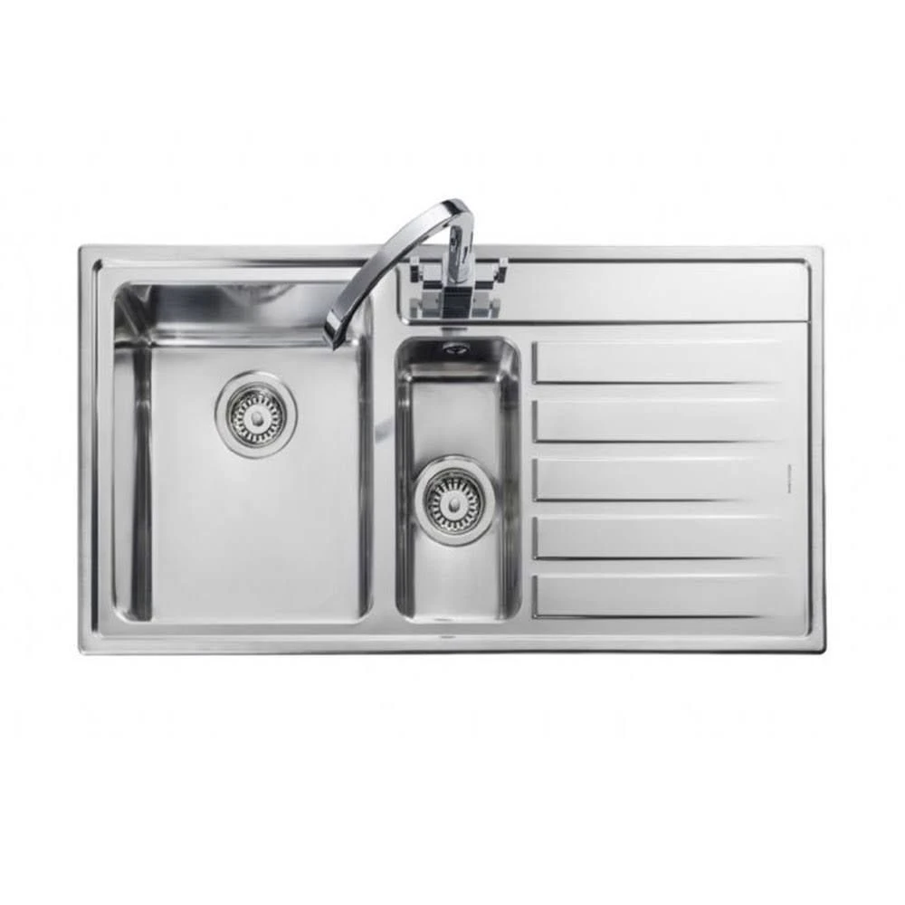 Rangemaster Rockford 1.5 Bowl Stainless Steel Kitchen Sink - RK9852R/ 3 Rangemaster Rockford 1.5 Bowl Stainless Steel Kitchen Sink - RK9852R/