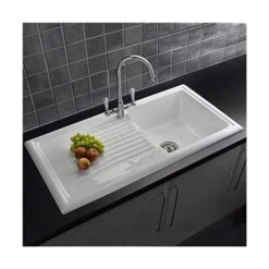 Reginox Regi-Ceramic 1 Bowl Kitchen Sink Including Waste - White - RL 304 CW -Best Kitchen Items rl304cw.1
