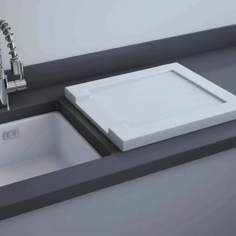 RAK Ceramics Grooved Ceramic Sink Drainer - Alpine White - SINKDRGR 4 RAK Ceramics Grooved Ceramic Sink Drainer - Alpine White - SINKDRGR - Image 2