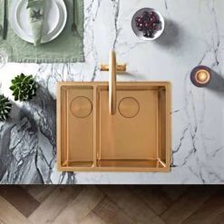 Rangemaster Spectra 1.5 Bowl Stainless Steel Kitchen Sink - Copper - SPE3416RCP/