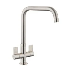 Rangemaster Aquaquad Dual Lever Monobloc Kitchen Tap - Brushed Chrome - TAQ2BF/