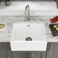 Best Kitchen Items 28 Thomas Denby Oxford 1 Bowl Ceramic Traditional Sink - White - TOX600