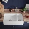 Thomas Denby Suffolk 1.5 Bowl Ceramic Belfast Kitchen Sink - Reversible - White - TSU800 2 Thomas Denby Suffolk 1.5 Bowl Ceramic Belfast Kitchen Sink - Reversible - White - TSU800 -Best Kitchen Items t s tsu800
