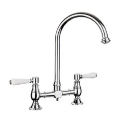 Rangemaster Belfast Dual Lever Bridge Kitchen Tap - Chrome - TBL1CM/