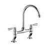Rangemaster Traditional Belfast Dual Lever Bridge Kitchen Tap - Brushed Chrome - TBL3BF/BF -Best Kitchen Items tbl3bf