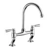 Rangemaster Belfast Bridge Traditional Dual Lever Kitchen Tap - Chrome / Chrome - TBL3CM/CM -Best Kitchen Items tbl3cmcm