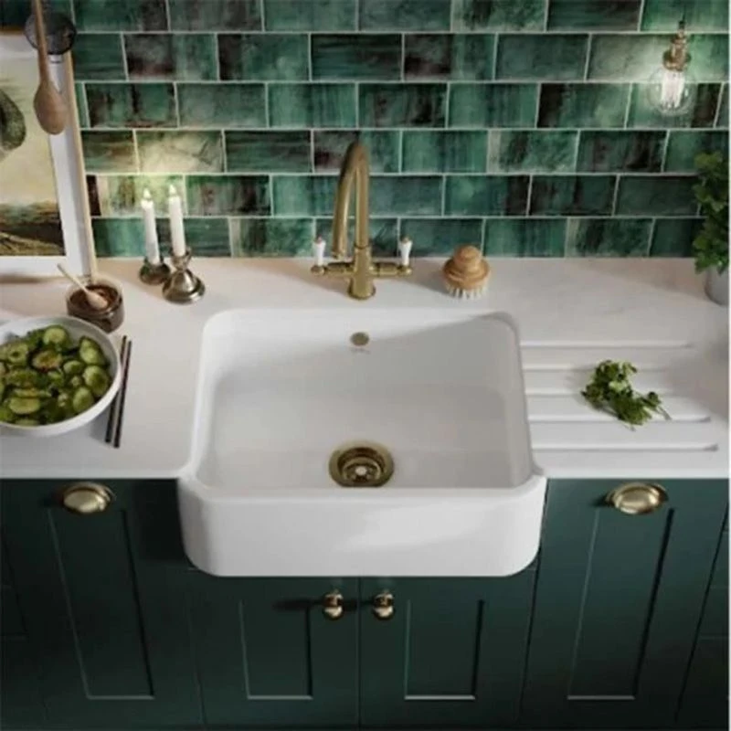 Thomas Denby Windsor 1 Bowl Ceramic Belfast Kitchen Sink - White - TWI600 3 Thomas Denby Windsor 1 Bowl Ceramic Belfast Kitchen Sink - White - TWI600